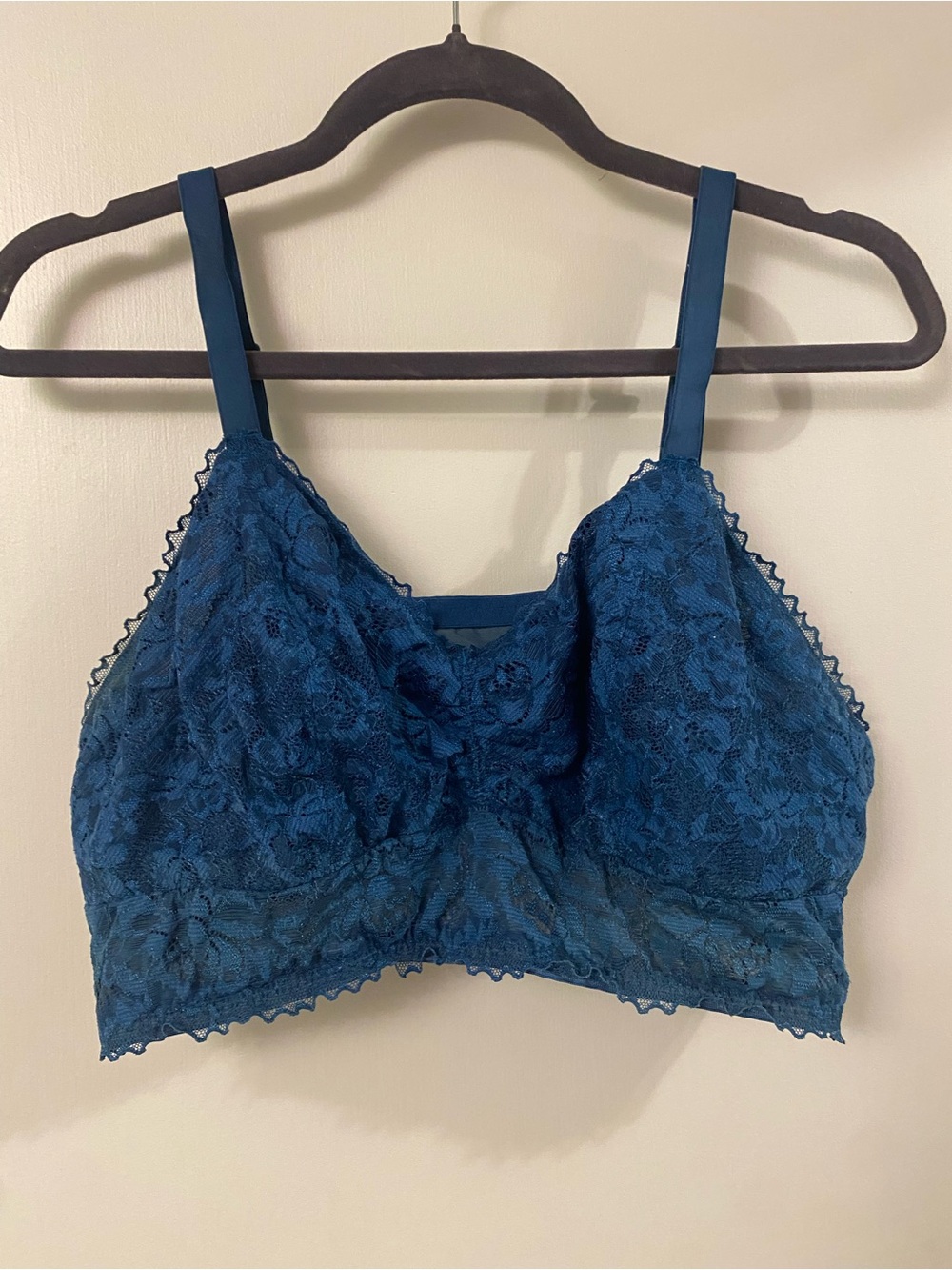 Ava & Viv Bralette Teal Lace Longline 1X